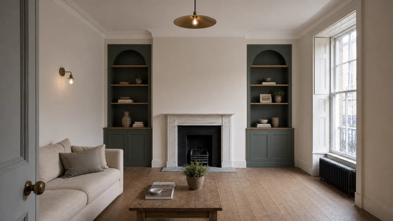 London living room after an illustrative refurbishment
